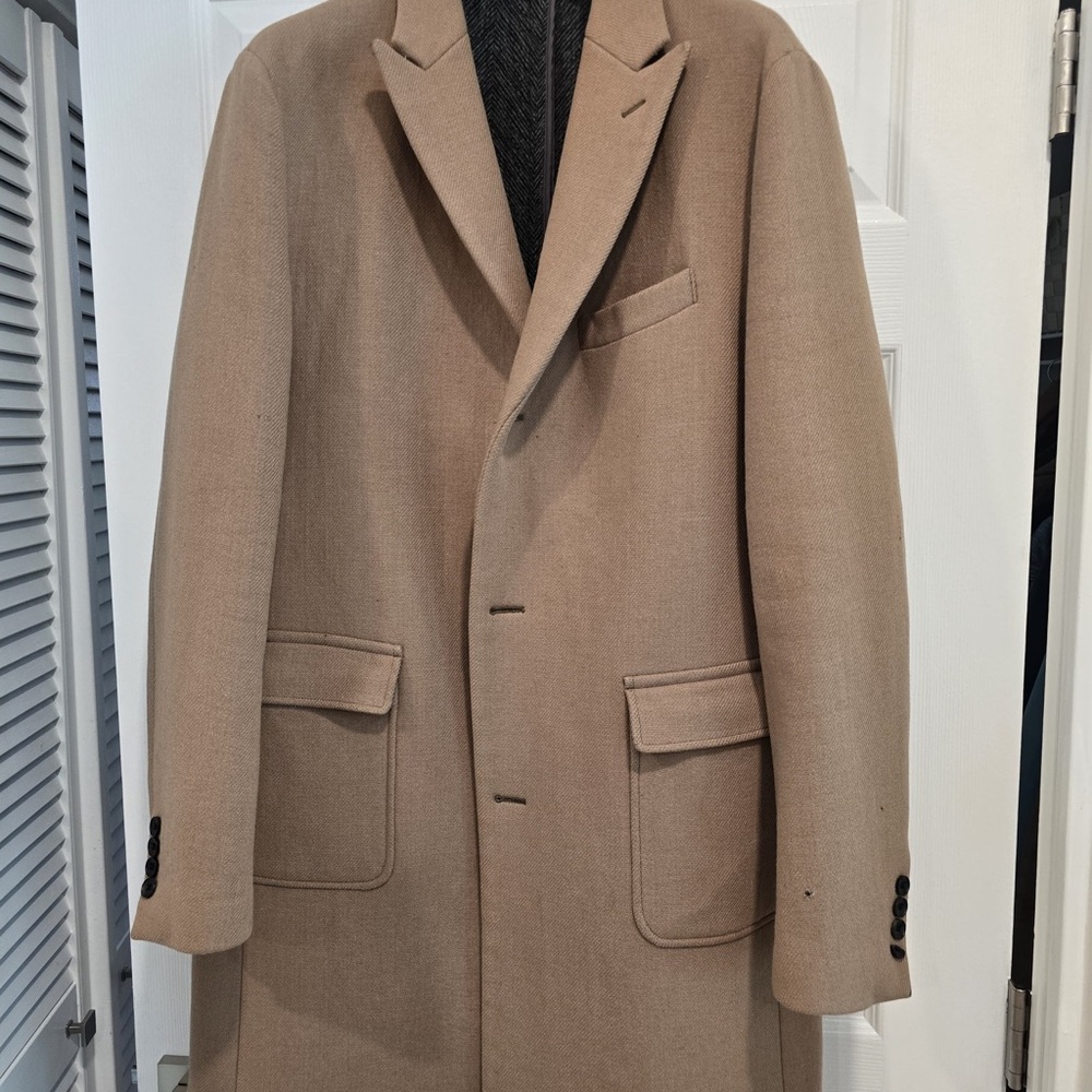 Bonobos Tan Trench Coat with Notched Lapels
